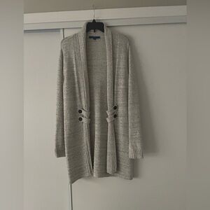 Women’s large, open front cardigan - marled gray/white. New without tags